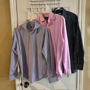Thomas Pink, Ralph Lauren, Pal Zileri- Dress Shirts: LOT OF 3.​​​​​​​​​​